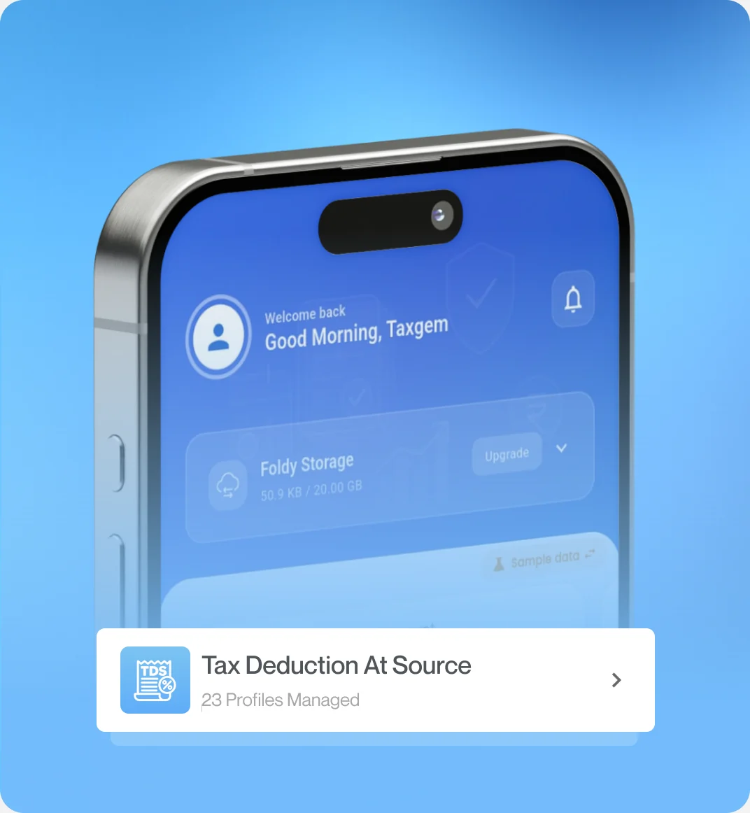 Foldy showing a Tax Deduction At Source record in the app